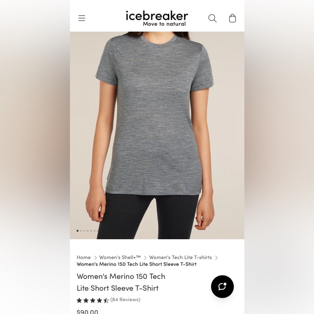 NWT Icebreaker Merino 150 Tech Lite 💯% Merino Wool size SMALL